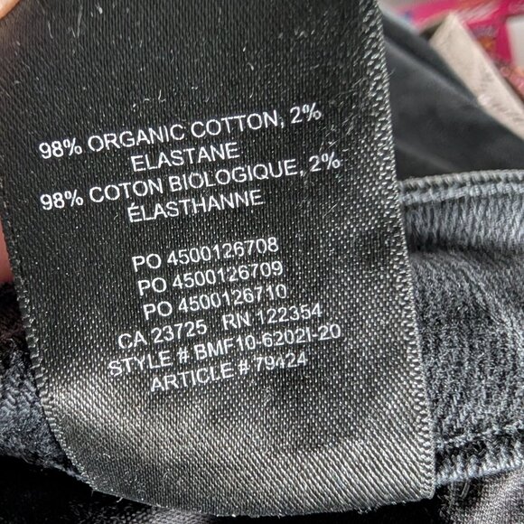 Denim Forum The Yoko High Rise Slim Crop Black Jeans Button Fly Size 26 - Picture 9 of 11